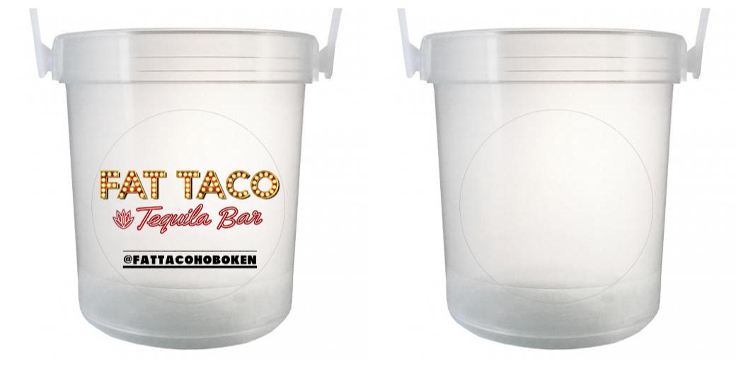 32 oz Plastic Rum Buckets with Custom Sticker - Perfect for Beach Parties, Tailgating & Tropical Cocktails - Bulk Barware for Commercial or Home Use