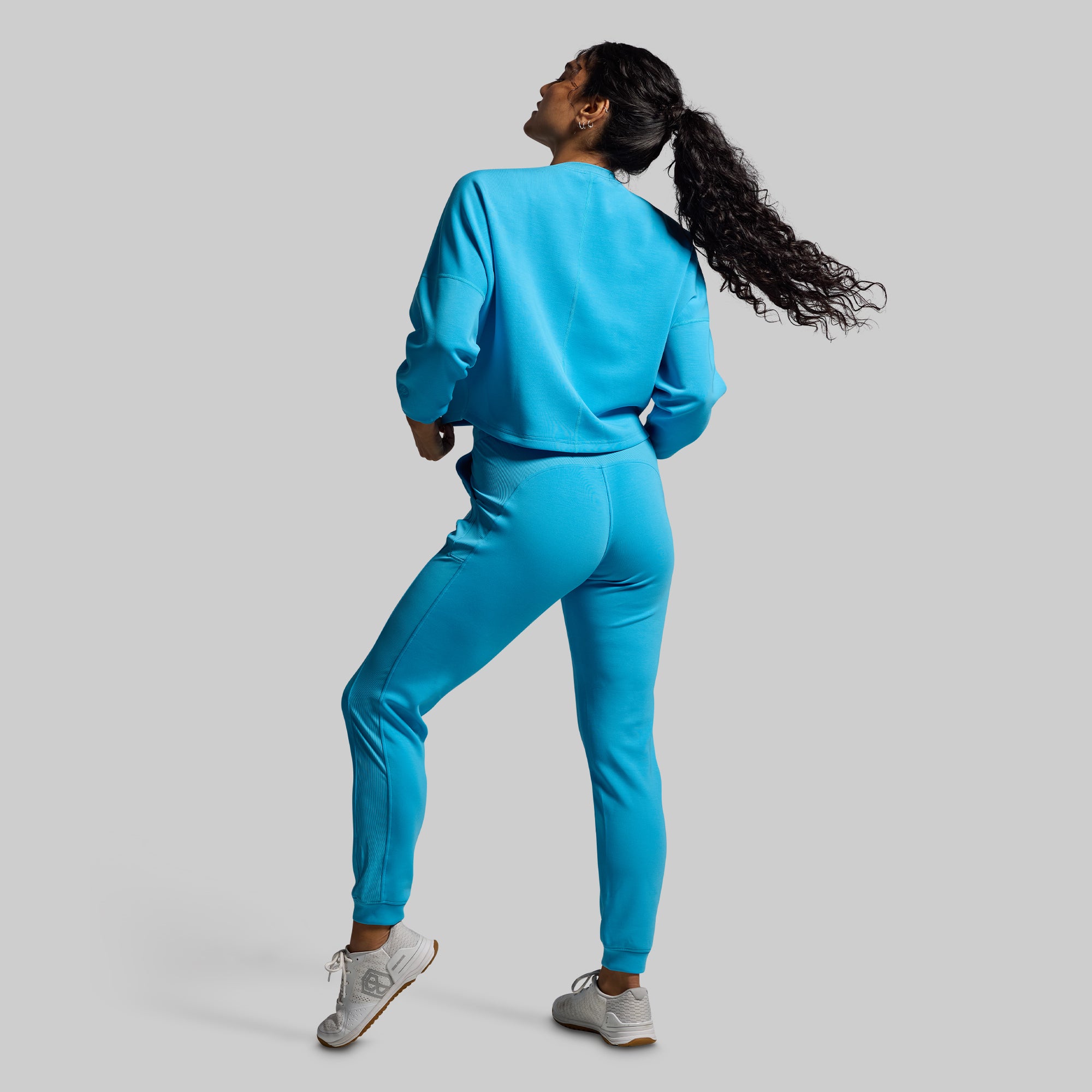 Lounge Lux Cropped Pullover Sweater Set - Soft & Cozy Women's Outfit (Aquarius Blue) | Perfect for Casual Wear, Loungewear & Street Style Fashion