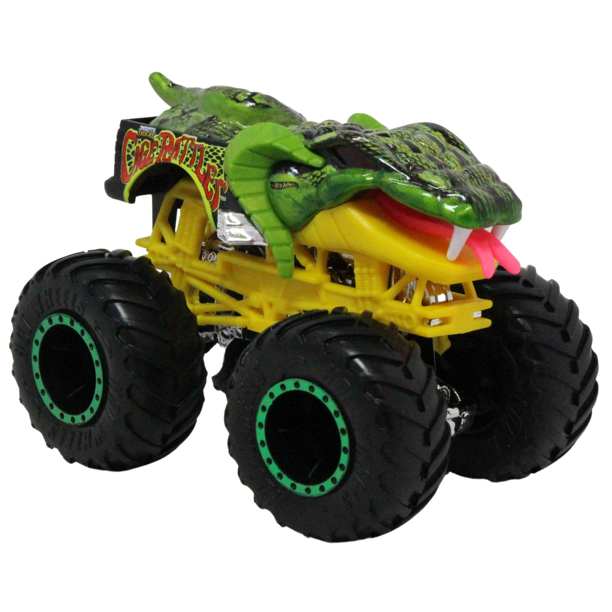 Monster Trucks Cage Rattler with Connect & Crash Car 1:64 Scale Die-Cast Toy for Kids - Perfect for Playtime, Collecting & Racing Battles