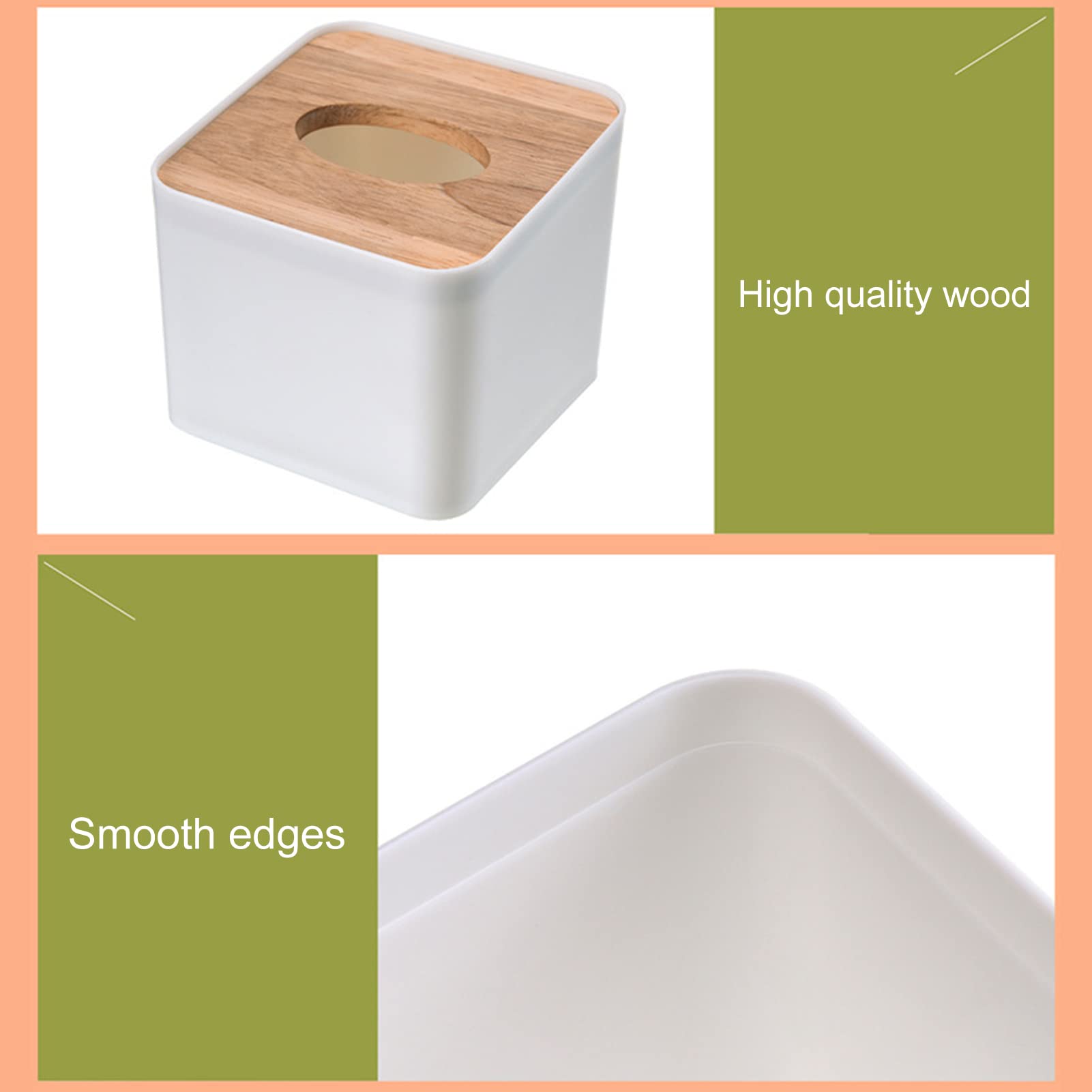 Sturdy White Tissue Box Cover for Disposable Facial Tissues - Mini Square Tissue Dispenser Holder for Bathroom, Kitchen, Office & Living Room - Durable Paper Towel Rack for Home & Workplace Use