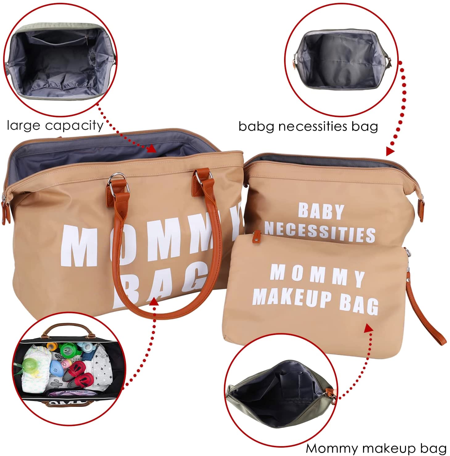 Upgraded Large Capacity Maternity Tote Bag - Hospital & Delivery Diaper Bag with Travel Organizers - Perfect for Labor, Baby Essentials & On-the-Go Moms
