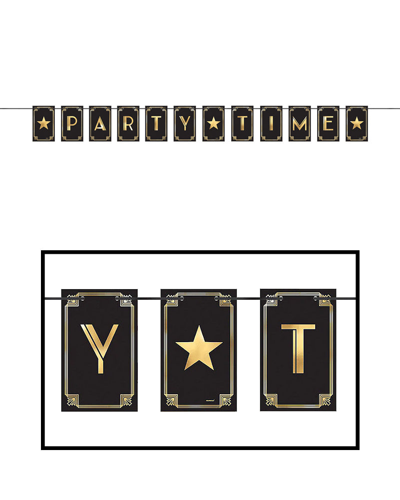 20s Glitz and Glam Pennant Banner 3.6m (12ft) - Vintage Inspired Party Decorations for Birthday, Wedding, Baby Shower & Holiday Celebrations