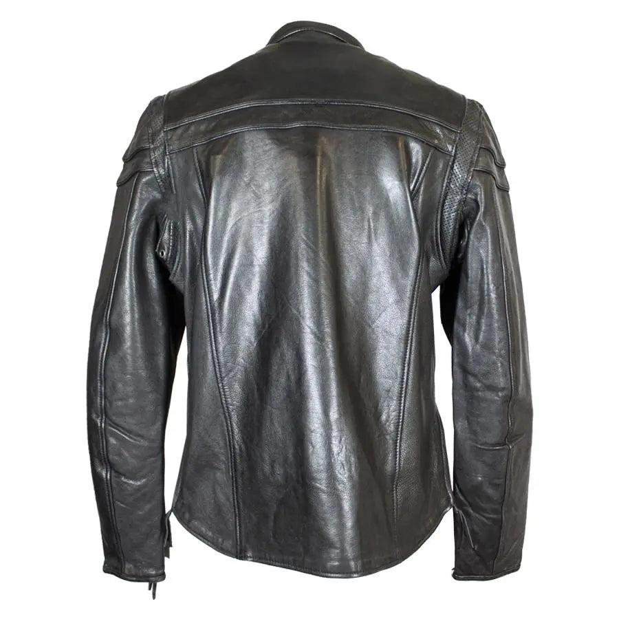 Open Road Men's Maverick Genuine Leather Motorcycle Jacket - Biker Riding Gear for Harley Davidson & Cruiser Motorcycles - Perfect for Commuting & Road Trips
