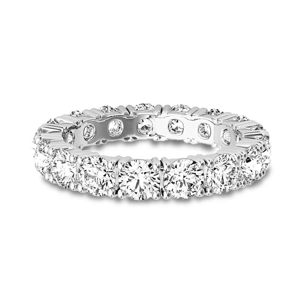 3.0 Carat Round Diamond Eternity Ring for Women - 14K White Gold Wedding Band - Perfect for Anniversary, Engagement & Special Occasion Gifts