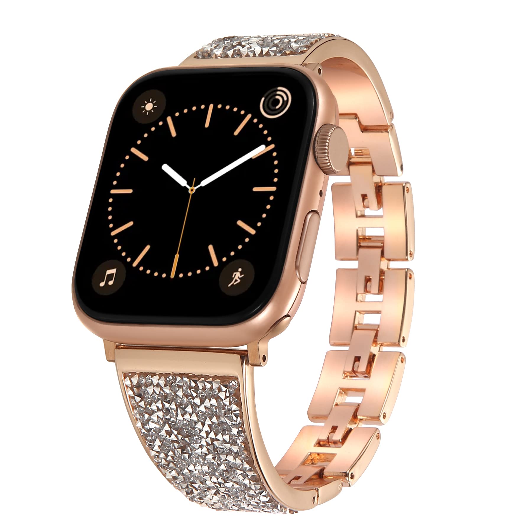 Elegant YEPLINS Women's Dressy Watch Bands Compatible with Apple Watch Series 7/6/5/4/3/2/1 (38/40/41mm & 42/44/45mm) - Stylish Jewelry Bracelet Strap for Work, Party & Everyday Wear