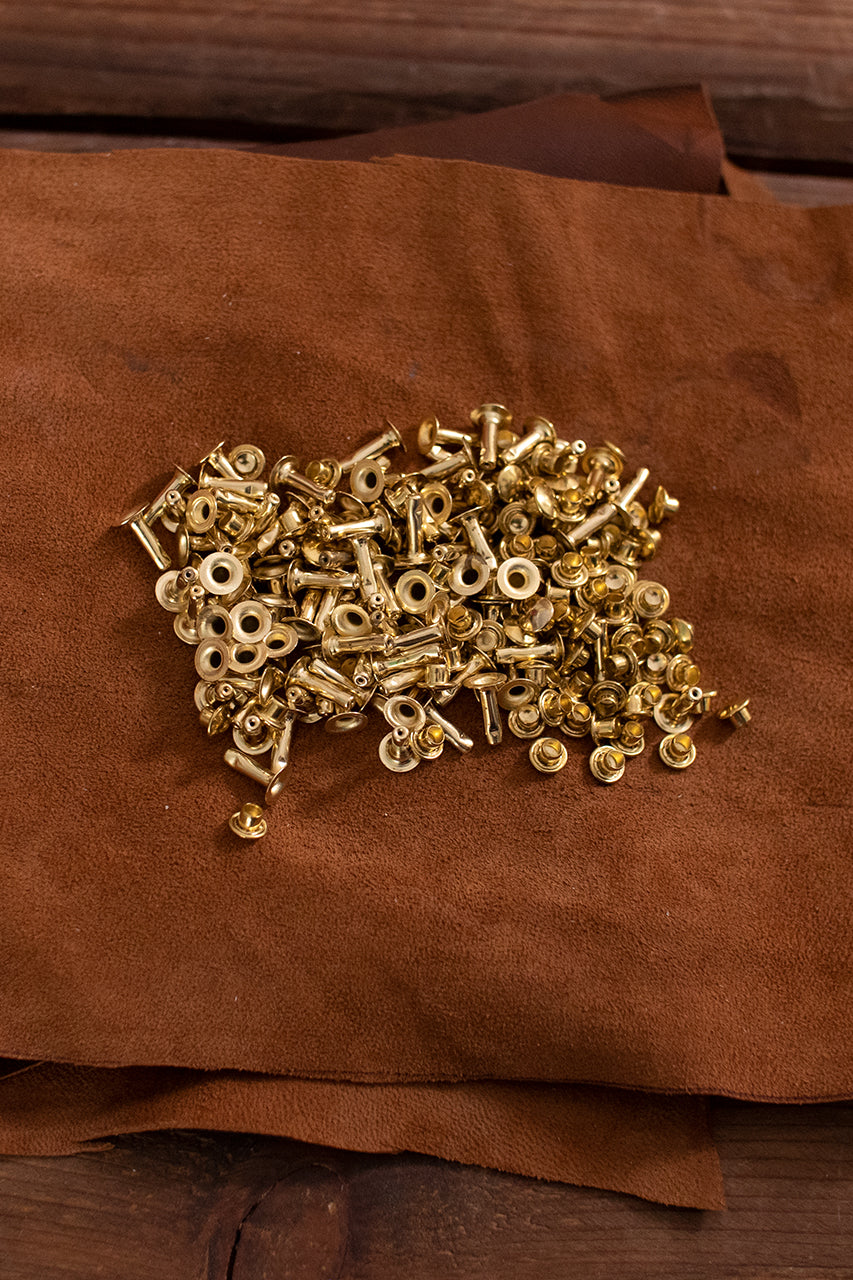 Iron/Brass Hollow Rivets KØ7.0 x L11.5mm - Heavy Duty Fasteners for Leather Craft, Metal Fabrication & DIY Projects