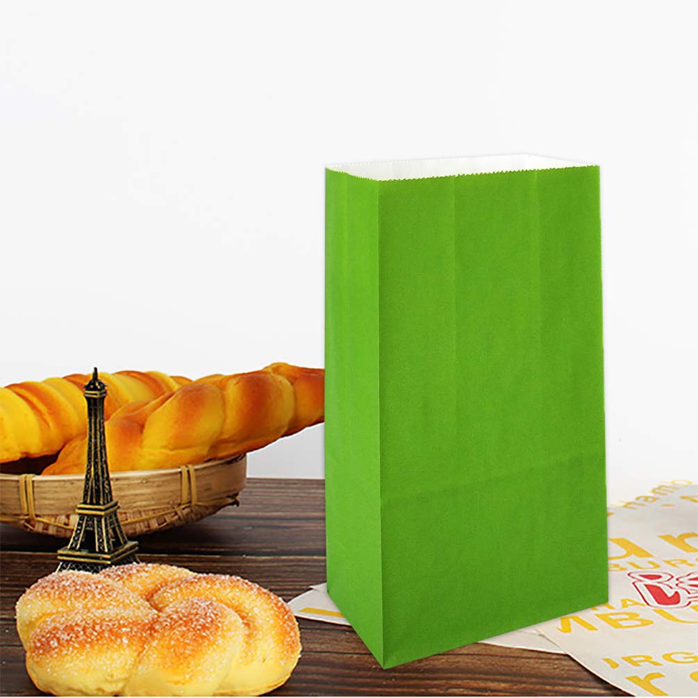 KEYYOOMY Mini Green Paper Bags - 24 Pack Eco-Friendly Party Favor Bags, 3.5