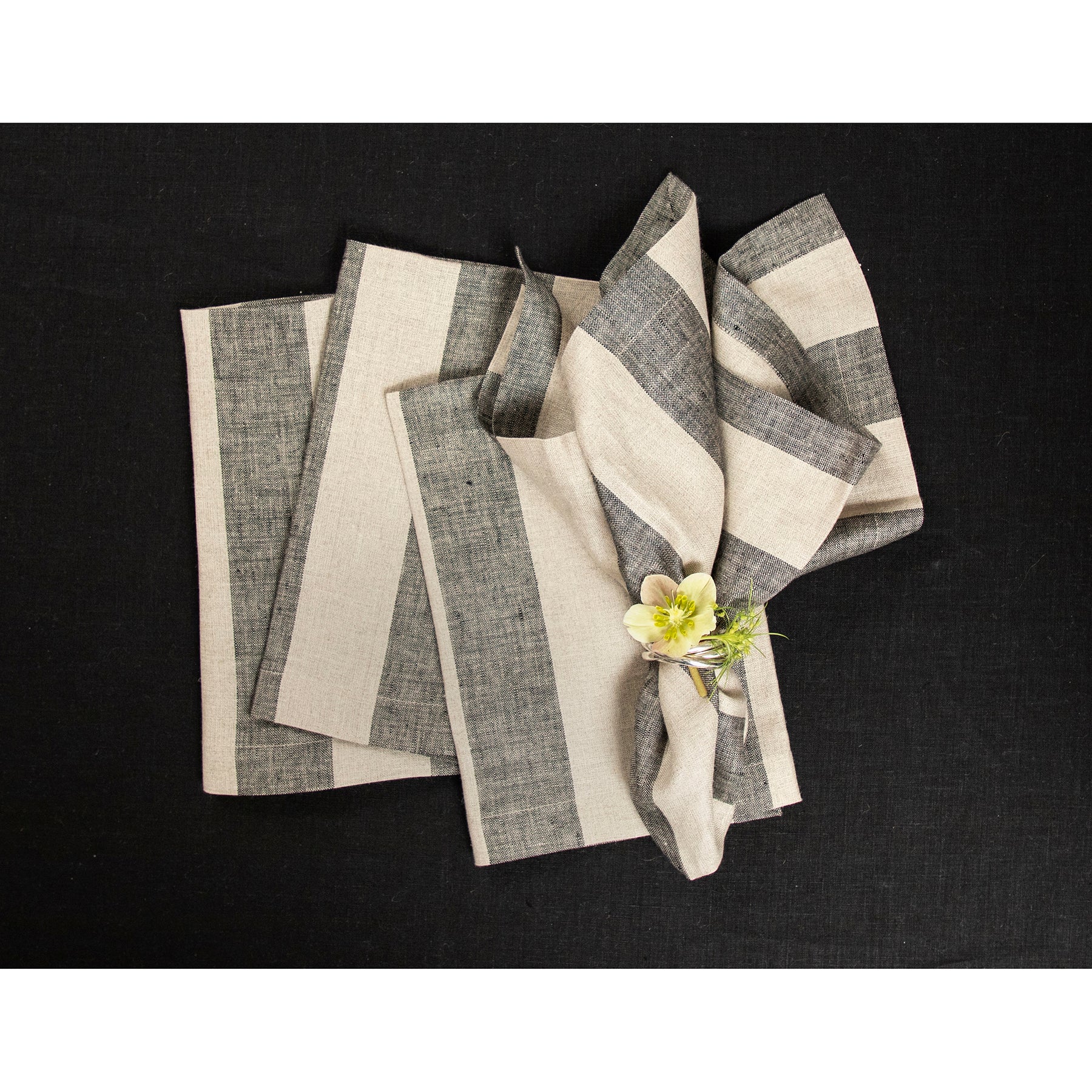 Grey and White Cabana Stripe