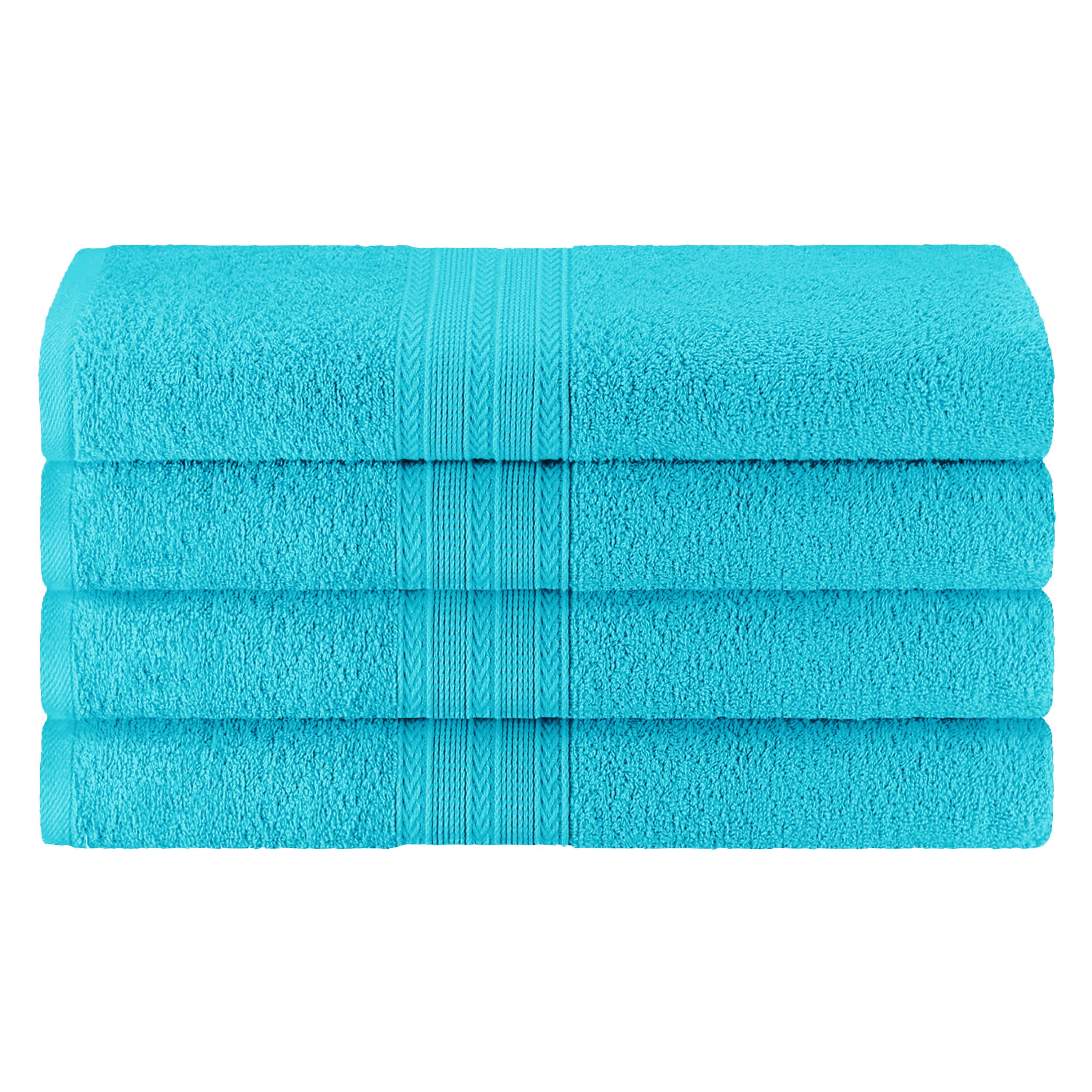 Premium 100% Cotton Eco-Friendly 4-Piece Bath Towel Set - Soft, Absorbent & Hypoallergenic - Perfect for Spa, Bathroom & Beach Use