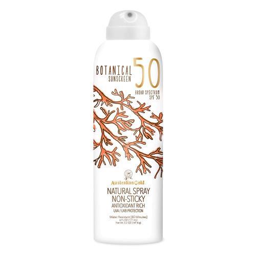 Australian Gold Botanical Natural Spray Sunscreen SPF 50 - Broad Spectrum UVA/UVB Protection, Water Resistant, Reef Safe & Vegan - Perfect for Beach, Pool & Outdoor Activities