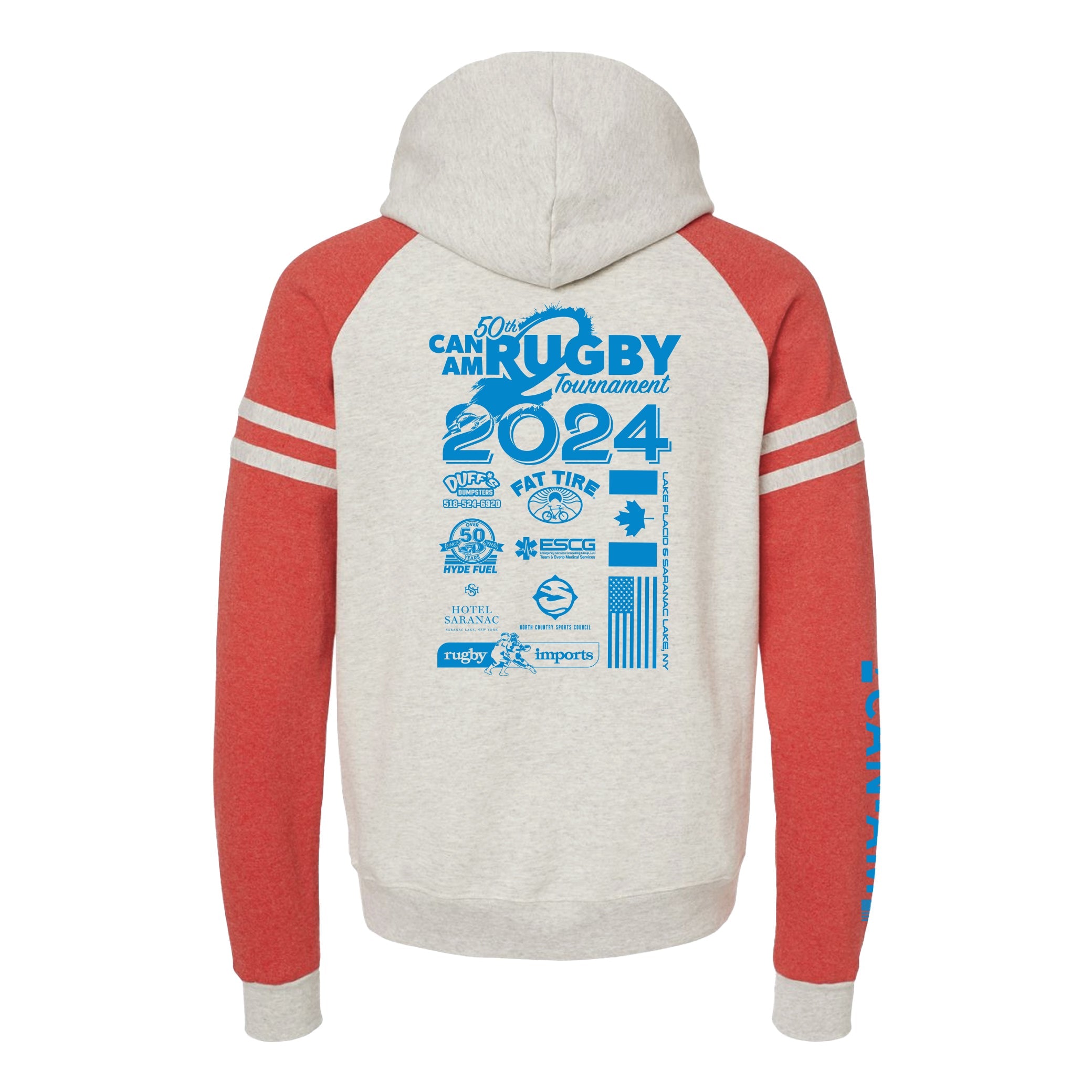 Can Am Rugby 2024 Varsity Hoodie - Men's & Women's Pullover Sweatshirt for Rugby Fans - Perfect for Game Day, Training & Casual Wear