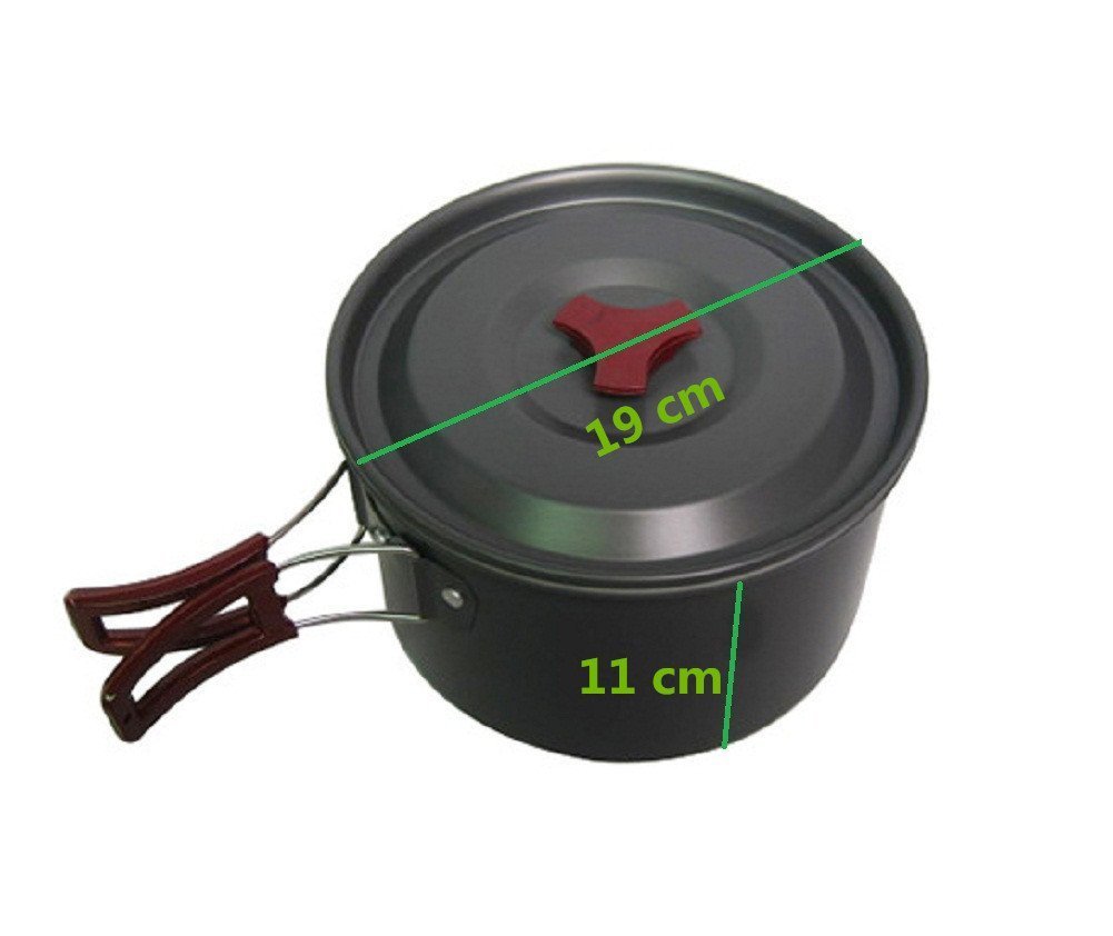 Premium Stainless Steel 3L Camping Cook Pot - Lightweight Aluminum Outdoor Cooking Pot with Non-Stick Coating for Camping, Hiking, Picnics & Backpacking - Ideal for Boiling Water, Cooking Meals & Outdoor Adventures