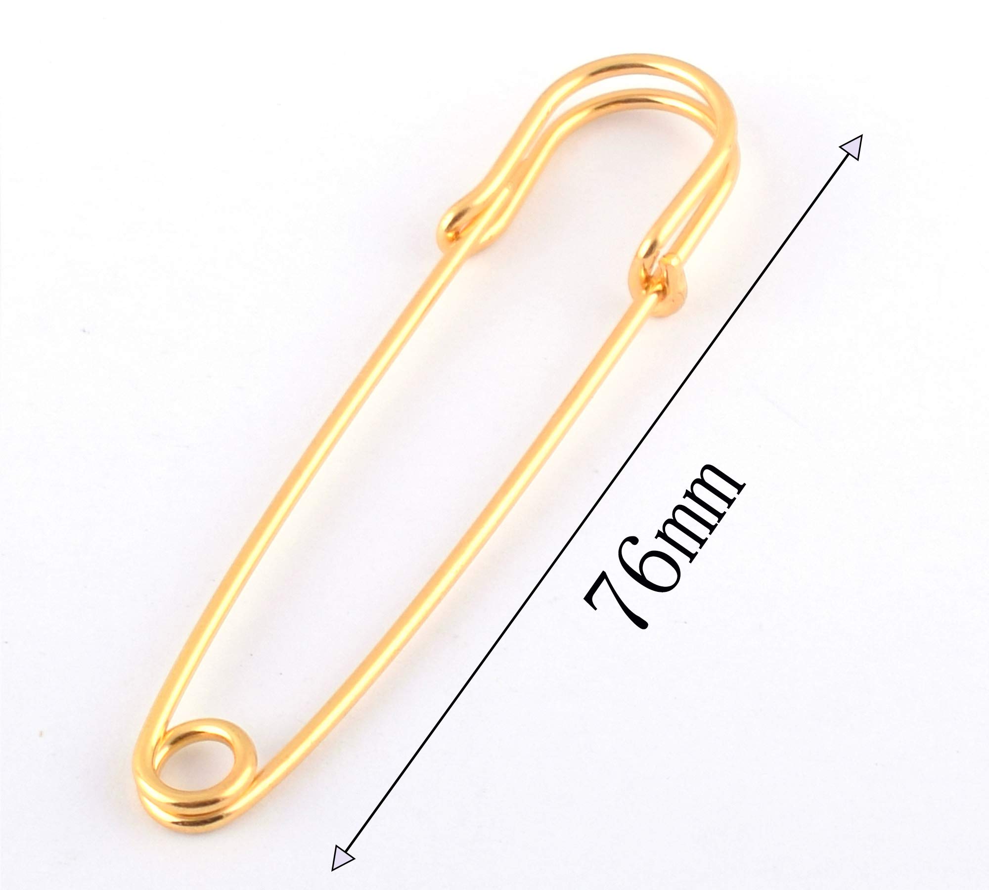 8pcs 76mm Gold Safety Pins - Large Kilt Pins for Sewing & DIY Crafts