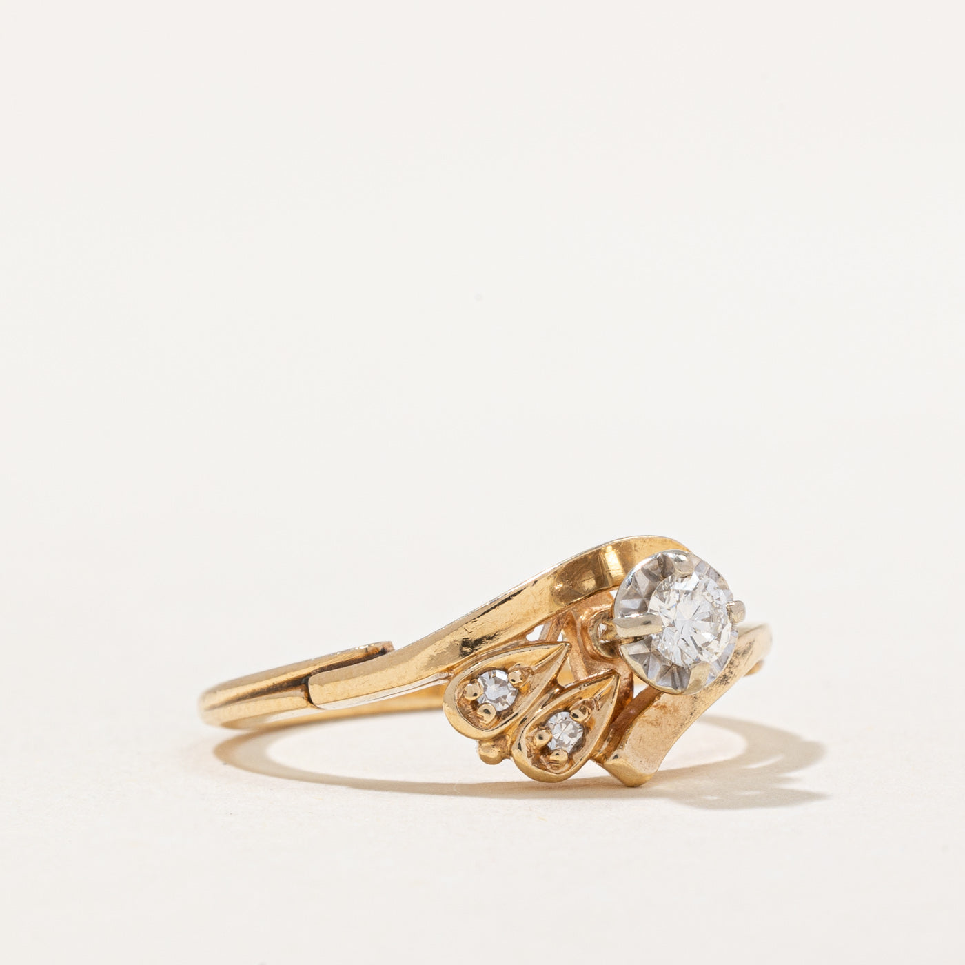 Illusion Set Diamond Abstract Ring - 0.16ctw Size 6 | Elegant Stackable Band for Women | Perfect for Weddings, Anniversaries & Everyday Wear