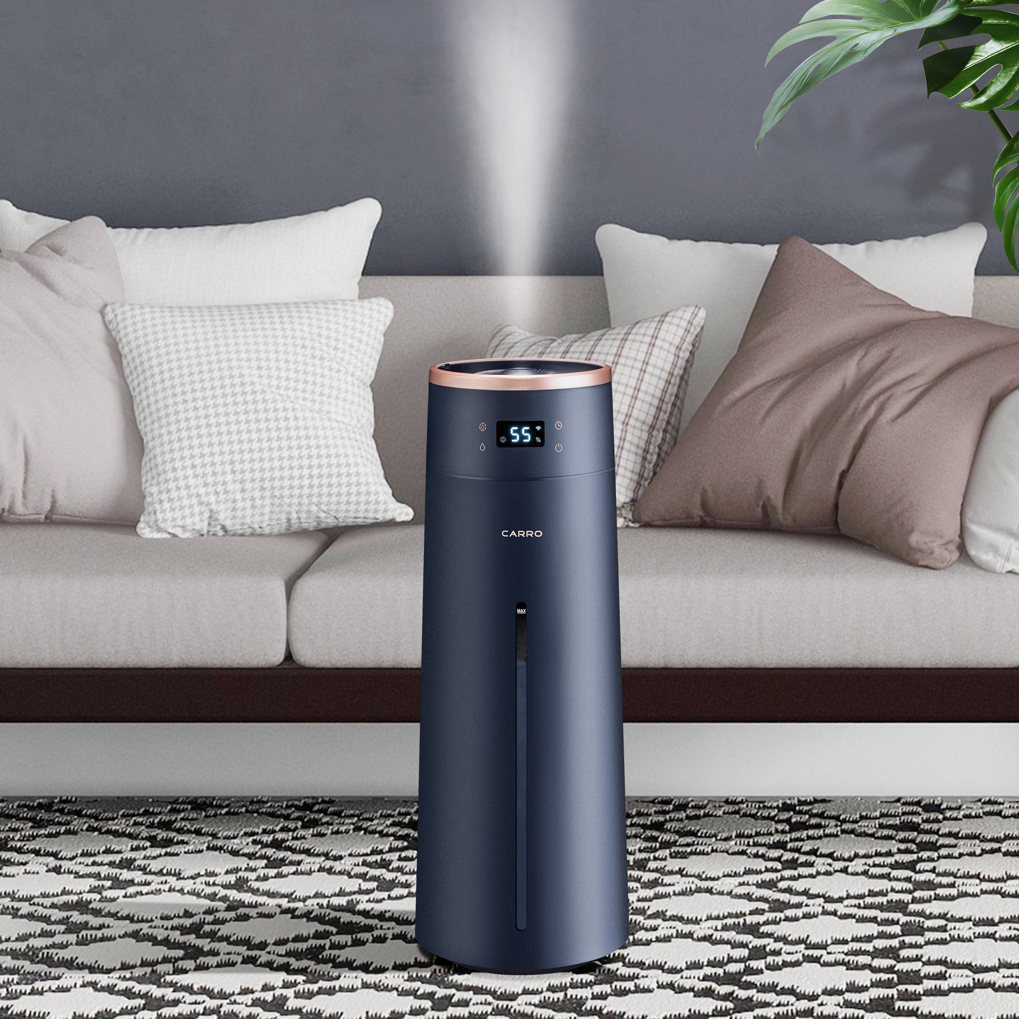 Smart Humidifier 2.1 Gal Top Fill Cool Mist - Large Room Ultrasonic Humidifier for Bedroom, Nursery & Office - Quiet Air Moisturizer for Baby, Plants & Dry Skin Relief