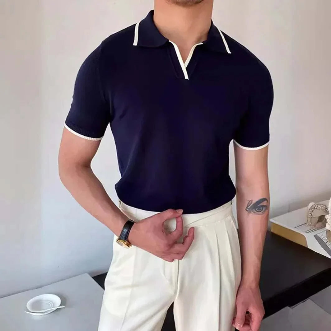 Men's Polo Collar Relaxed Fit T-Shirt - Comfortable Casual Short Sleeve Shirt for Everyday Wear, Golf, and Outdoor Activities