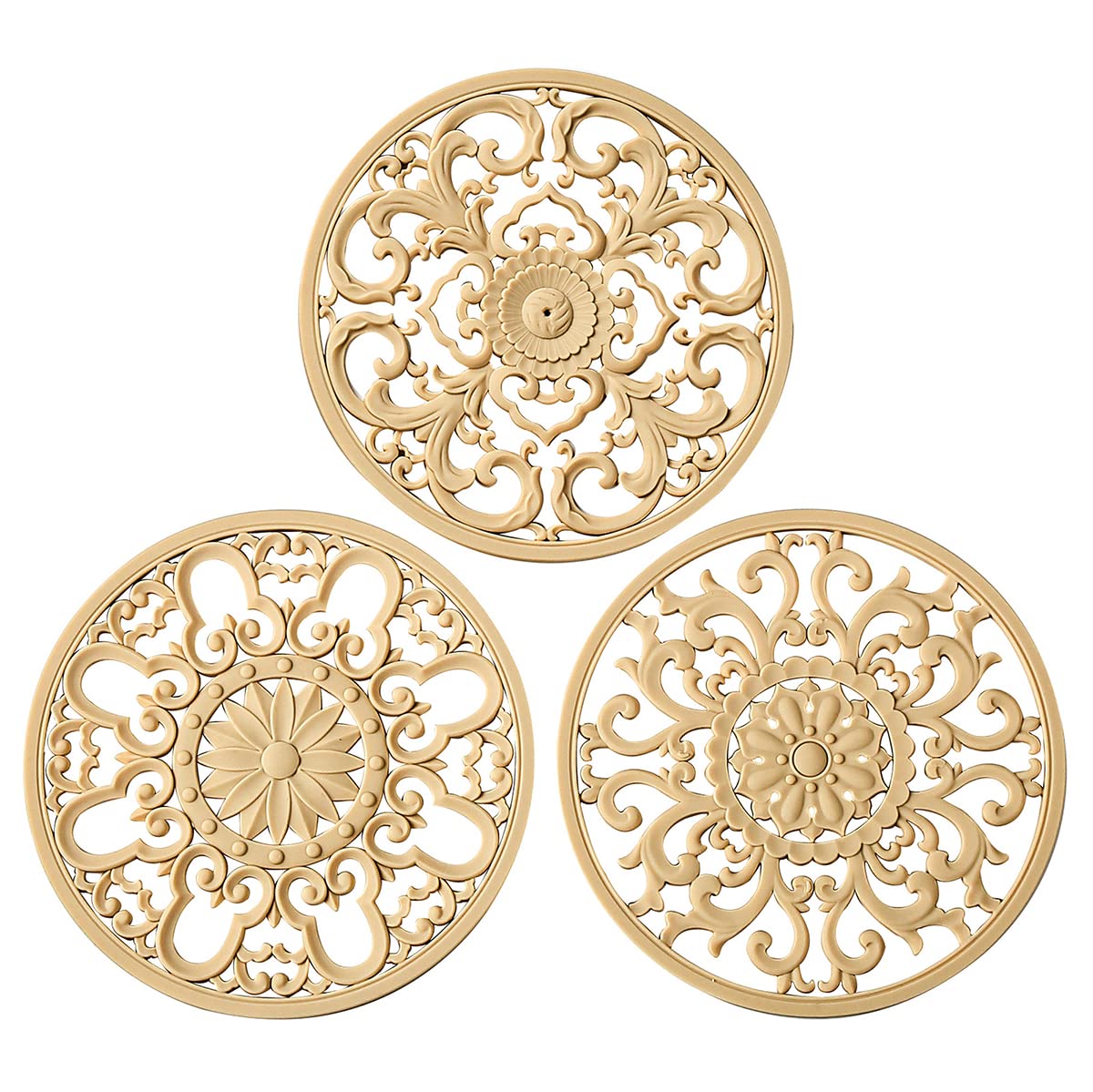 Premium Extra Thick Silicone Trivet Mats (Set of 3) - Heat Resistant Hot Pot Holders & Pan Protectors for Kitchen Countertops & Tables | Beige Kitchen Decor Accessories | Ideal for Serving Dishes, Baking, and Dining Protection