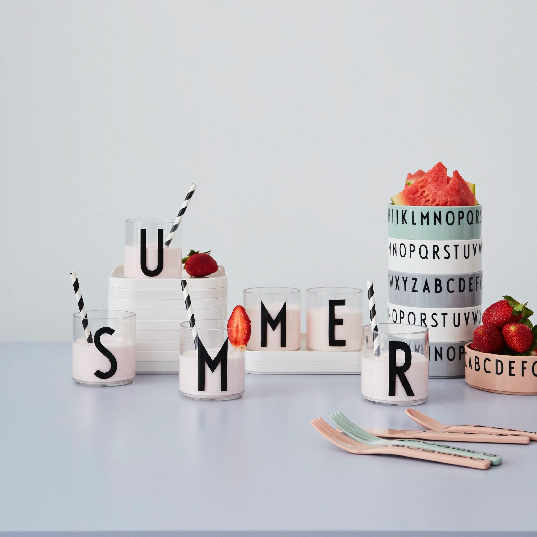 DESIGN LETTERS Kids Personal Drinking Glass - Drop Safe, BPA-Free, Letter Q - Perfect for School Lunch, Home, and Travel Use