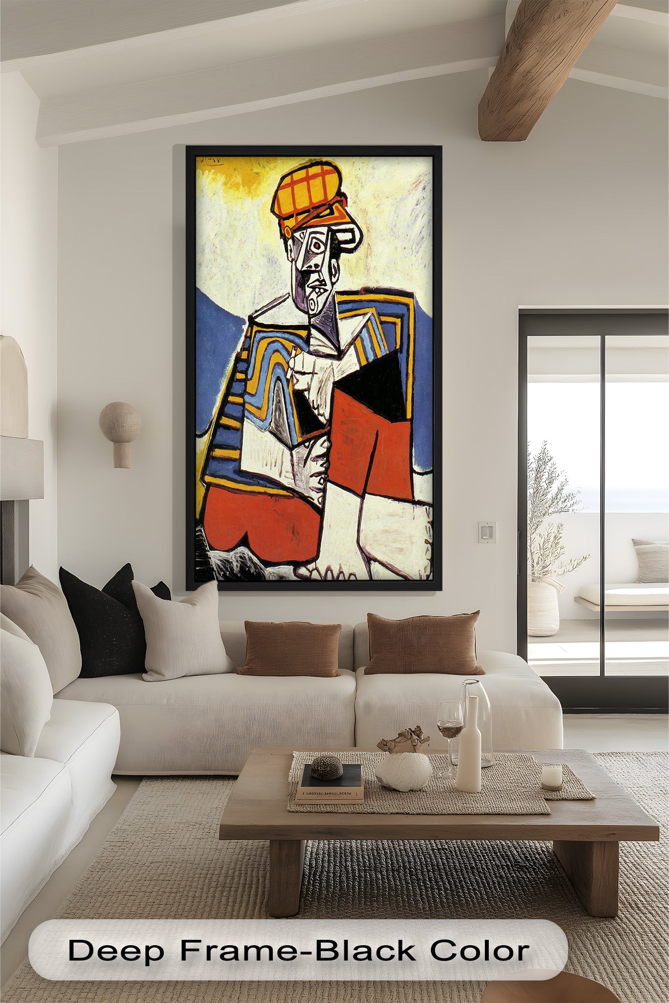 Abstract Man with Cap Wall Art - Cubist Oil Painting for Modern Home & Office Decor | Handmade Canvas Print | Unique Gift Idea for Art Lovers