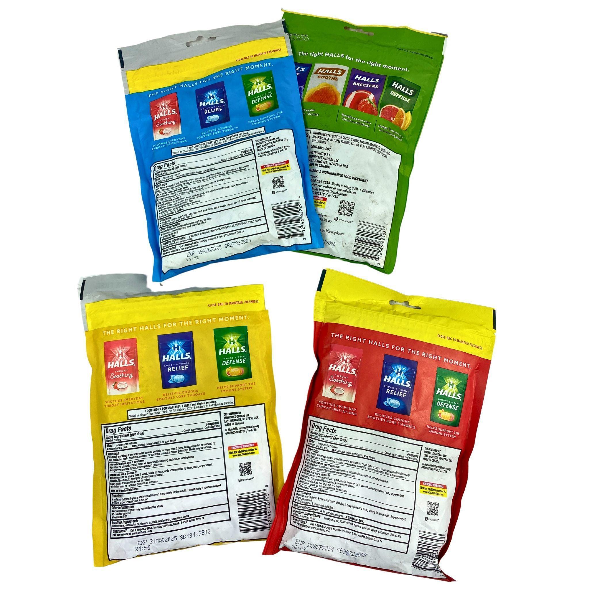 Halls Cough Drops 50 Pcs - Assorted Mix of 70 & 80 Flavors for Soothing Sore Throat & Cough Relief - Perfect for Travel, Office & Home Use