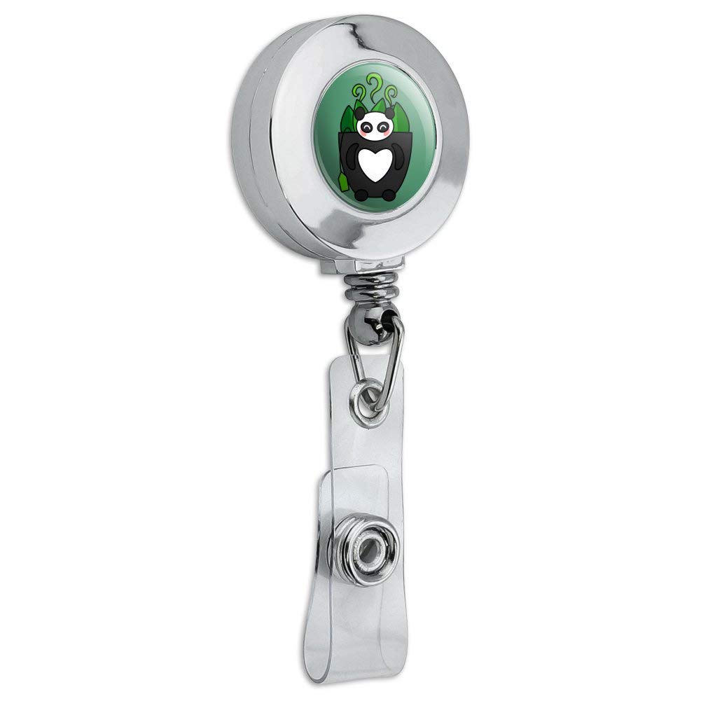 Panda Mug Green Tea - Retractable ID Badge Holder for Office & Travel