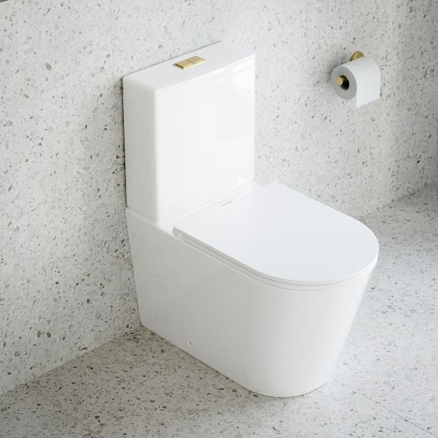 Elegant Universal Rimless Toilet Suite - Modern Water-Saving Bathroom Fixture for Home & Commercial Use