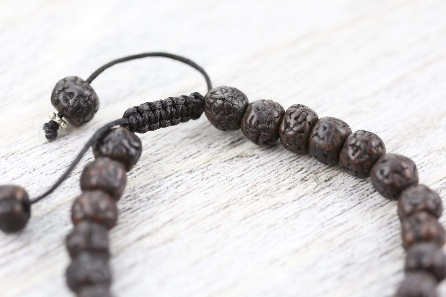 Authentic Aged Dark Rudraksha Bead Bracelet - 108+1 Mala Prayer Beads for Meditation, Yoga & Spiritual Protection - Handmade Hindu Buddhist Prayer Jewelry for Men & Women