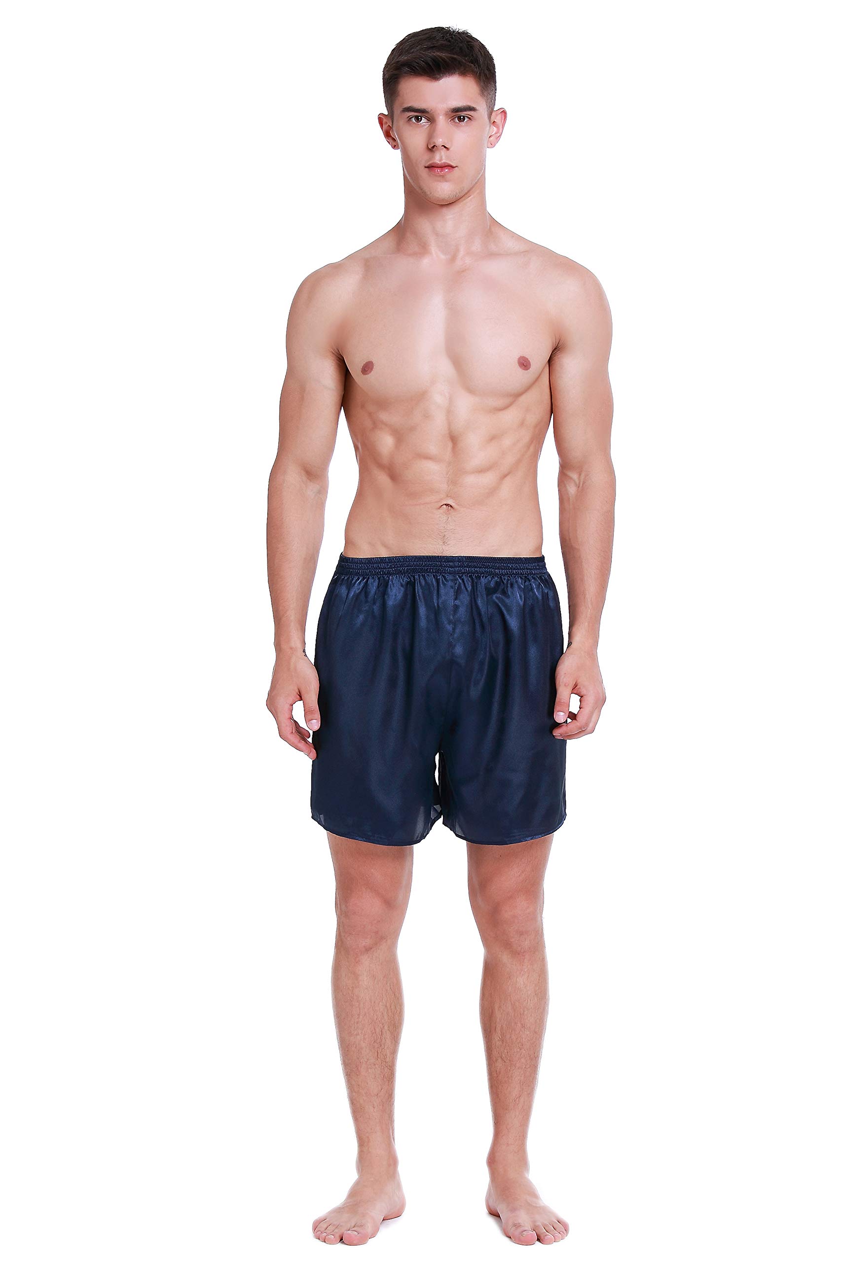 Premium Lavender Scented Men's Silk Satin Boxer Shorts - Soft Breathable Pajama Shorts for Sleeping & Lounge Wear - Comfortable Underwear for Relaxation & Travel
