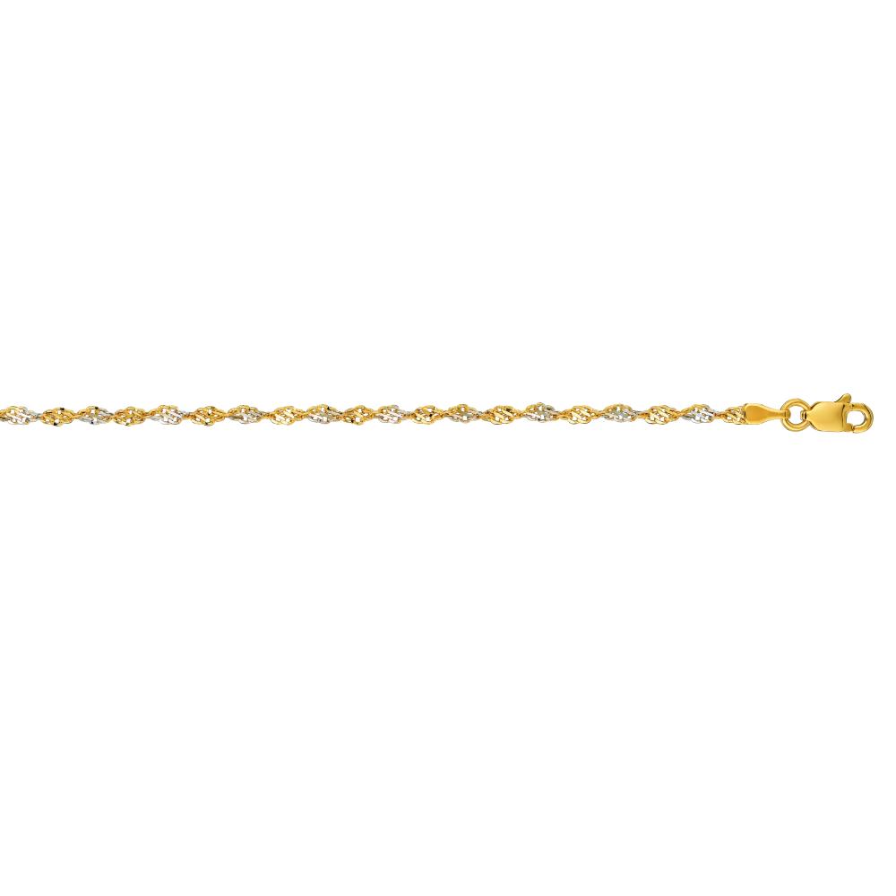 14K Gold 2.5mm Singapore Chain Necklace for Men & Women - Dainty Minimalist Jewelry Gift for Anniversary, Birthday & Everyday Wear