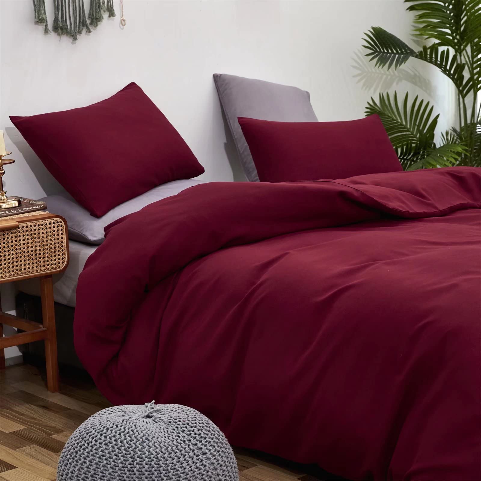 Houseri Burgundy Comforter Set - Twin Size Wine Red Bedding Set for Kids | Soft Quilt Blanket for Toddler Girls & Boys | Noble Bordeaux Red Comforter | Perfect for Nursery, Bedroom & Sleepovers