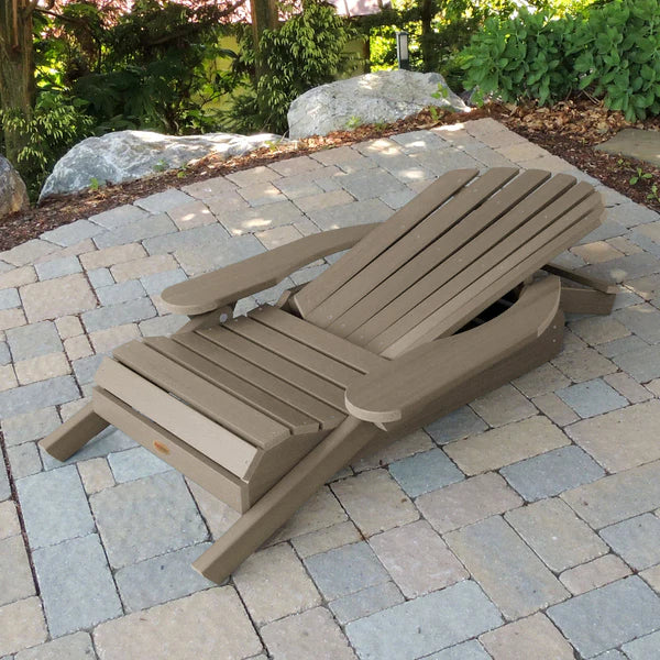 Hamilton Outdoor Folding & Reclining Adirondack Chair - Portable Patio Lounge Chair for Backyard, Poolside & Beach - Weather-Resistant Comfort for Relaxing Outdoors