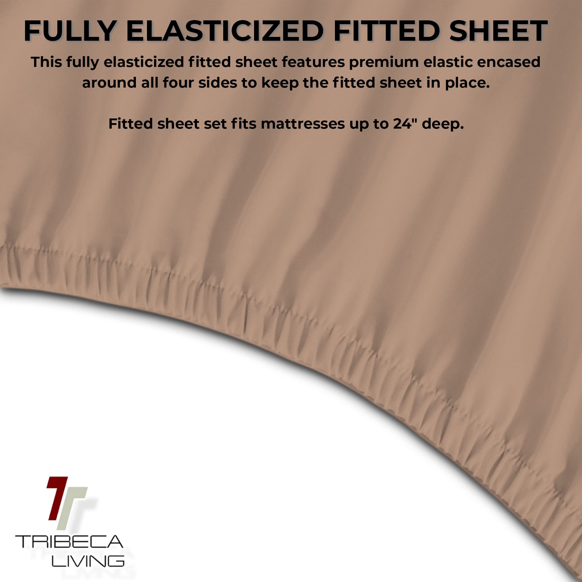 Tribeca Living Luxury Solid Flannel Deep Pocket Sheet Set - King Size, Soft Cashmere Feel - Perfect for Cozy Winter Nights & Bedroom Comfort