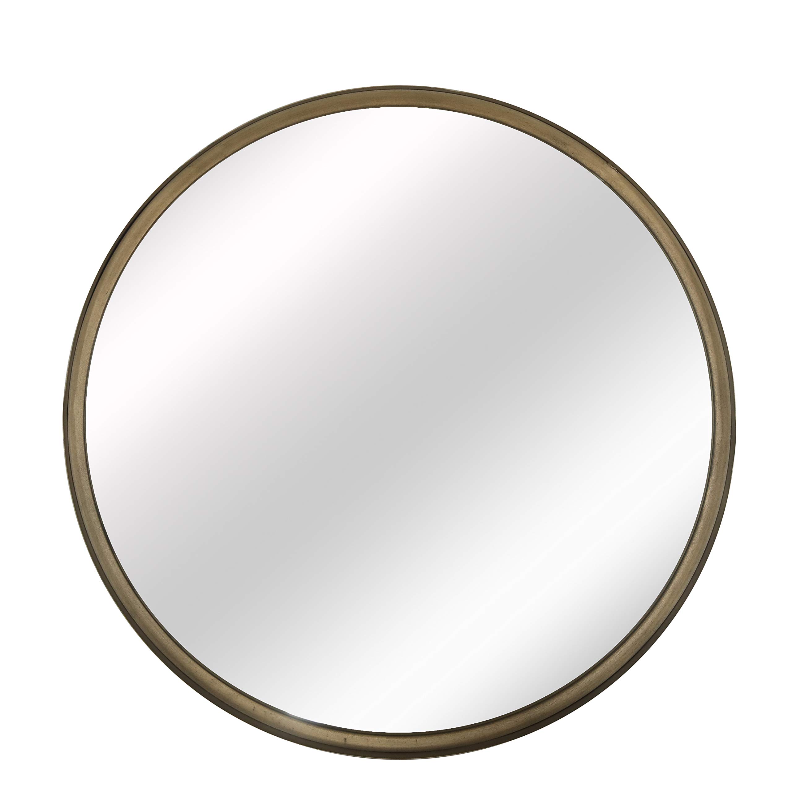 28 Inch Round Gold Wall Mounted Vanity Mirror with Metal Frame - Large Circle Decorative Mirror for Bathroom, Living Room, Entryway & Makeup Area - Perfect for Wall Decor, Dressing Room and Home Styling