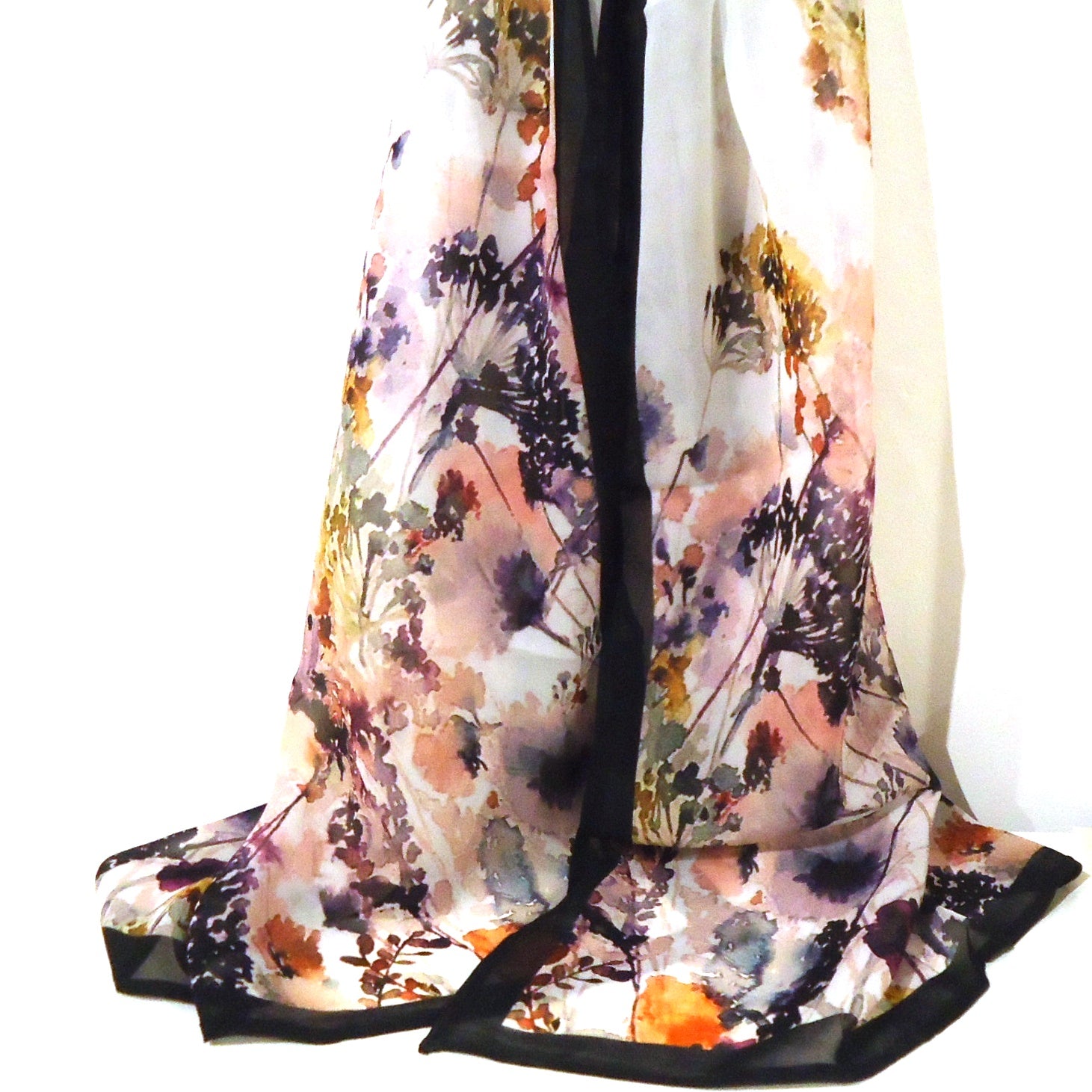 Elegant Multi Floral Cupro Georgette Scarf - Lightweight & Breathable Fashion Accessory for Women - Perfect for Spring Outfits, Weddings & Special Occasions