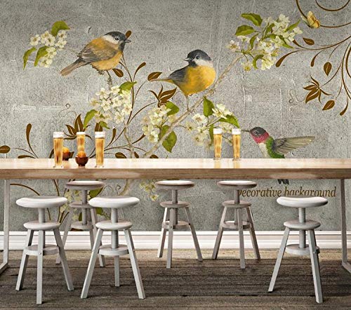 3D Butterfly Bird Wallpaper Decal - Self-Adhesive Removable Vinyl Wall Mural (82