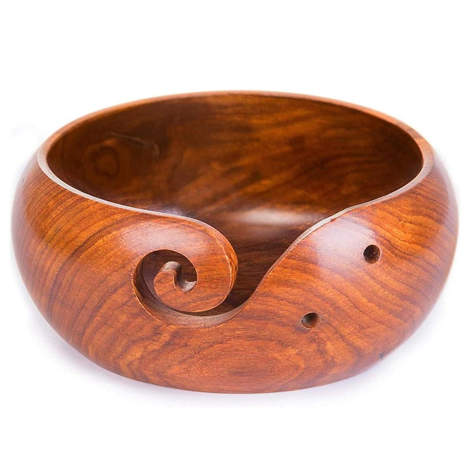 Premium Handcrafted Wooden Yarn Bowl - Large Knitting Storage Accessory for Crochet & Yarn Winding (Brown Box #04) | Perfect for Knitting Projects, Craft Organization & Home Decor