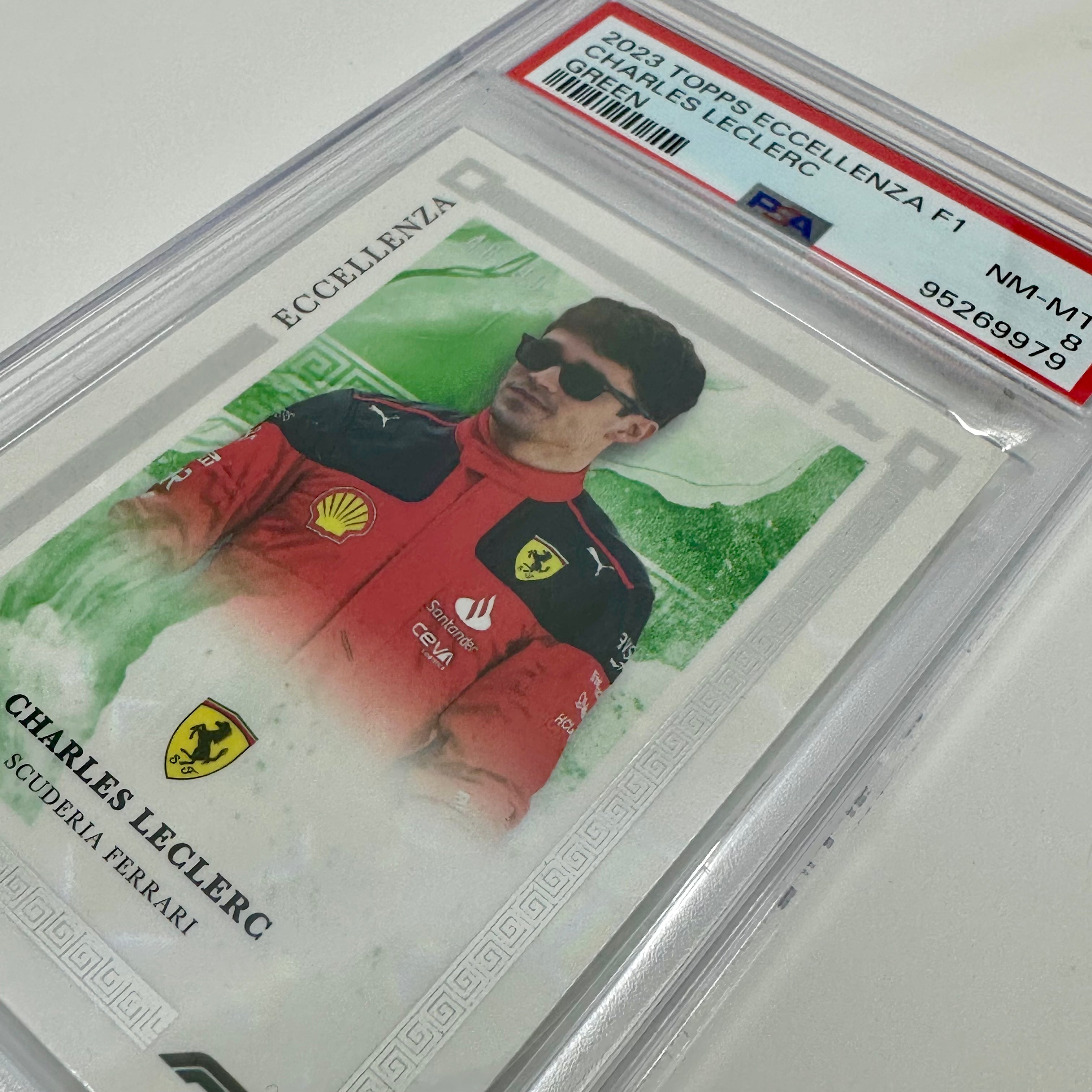 PSA 8 Charles Leclerc 2023 Eccellenza Green #48/99 - Rare Trading Card for F1 Collectors & Racing Fans - Perfect for Display, Investment, and Sports Memorabilia Collections