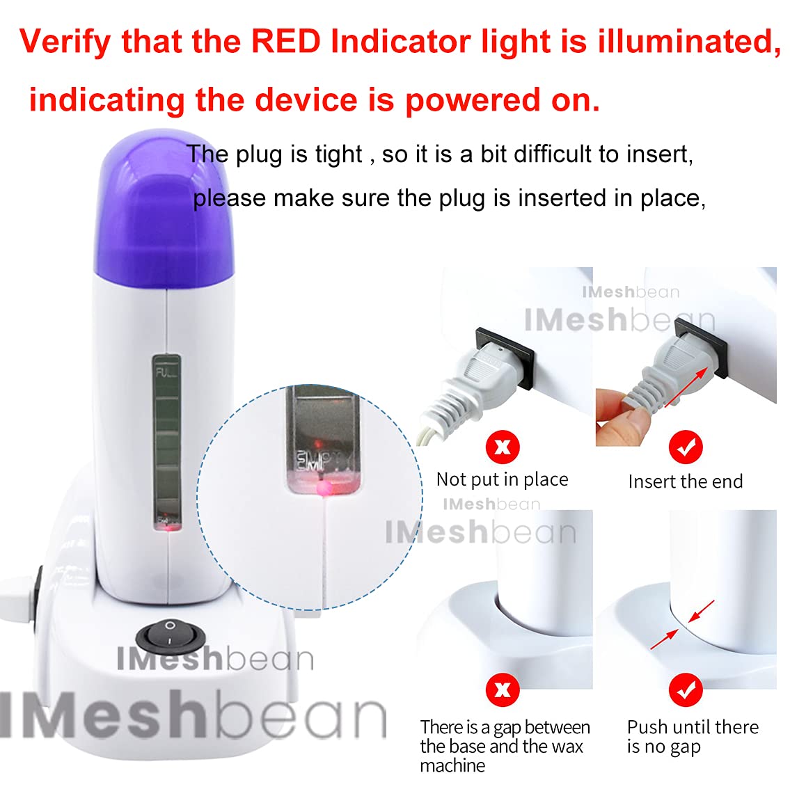 iMeshbean® Wax Heater Kit for Hair Removal - Roll-On Wax Warmer with Honey & Milk Cartridges, Depilatory Strips - At-Home Waxing for Women & Men (2 Wax, 1 Paper) | Smooth Legs, Bikini Line & Underarms