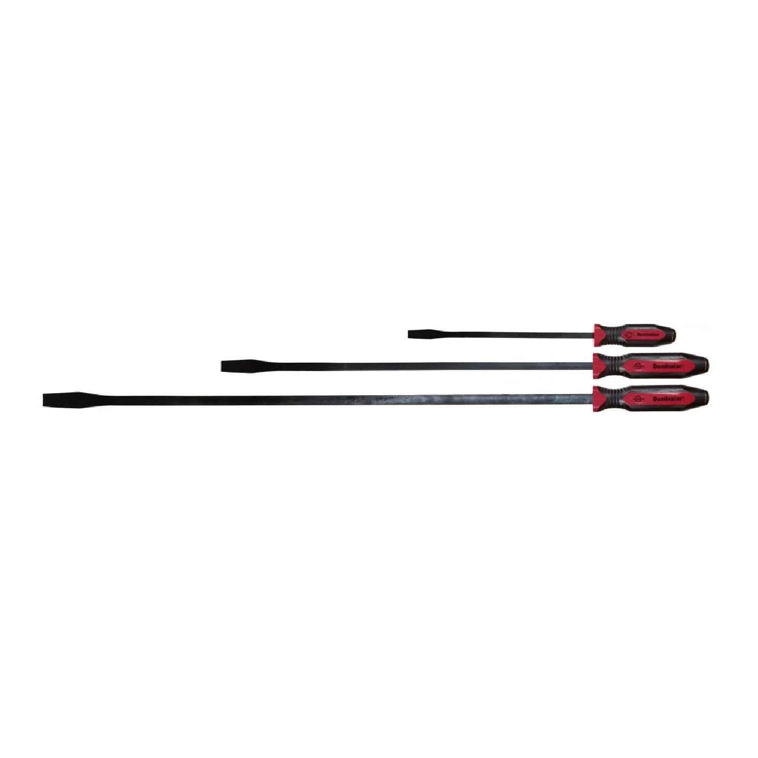 Mayhew Steel 14062 3-Piece Red Dominator Pry Bar Set - Heavy Duty Straight Pry Bars for Automotive, Construction & Demolition Work - Ideal for Mechanics, Contractors & DIY Projects