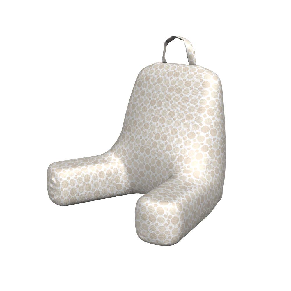Ambesonne Abstract Reading Pillow Cover - Monochrome Soft Tone Circle Pattern, Unstuffed Bed Rest Case from Soft Fabric (Small, Eggshell Pale Tan) - Perfect for Reading, Lounging & Home Decor