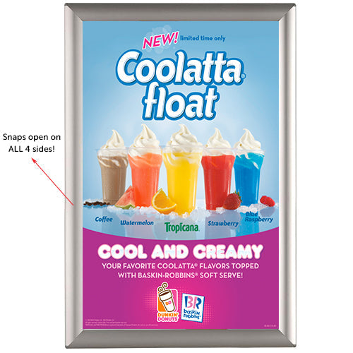 11x17 AD Promo Countertop Sign Frame - Silver Snap Frame with Built-in Easel & Wall Mount - Perfect for Retail Displays, Restaurants & Trade Shows