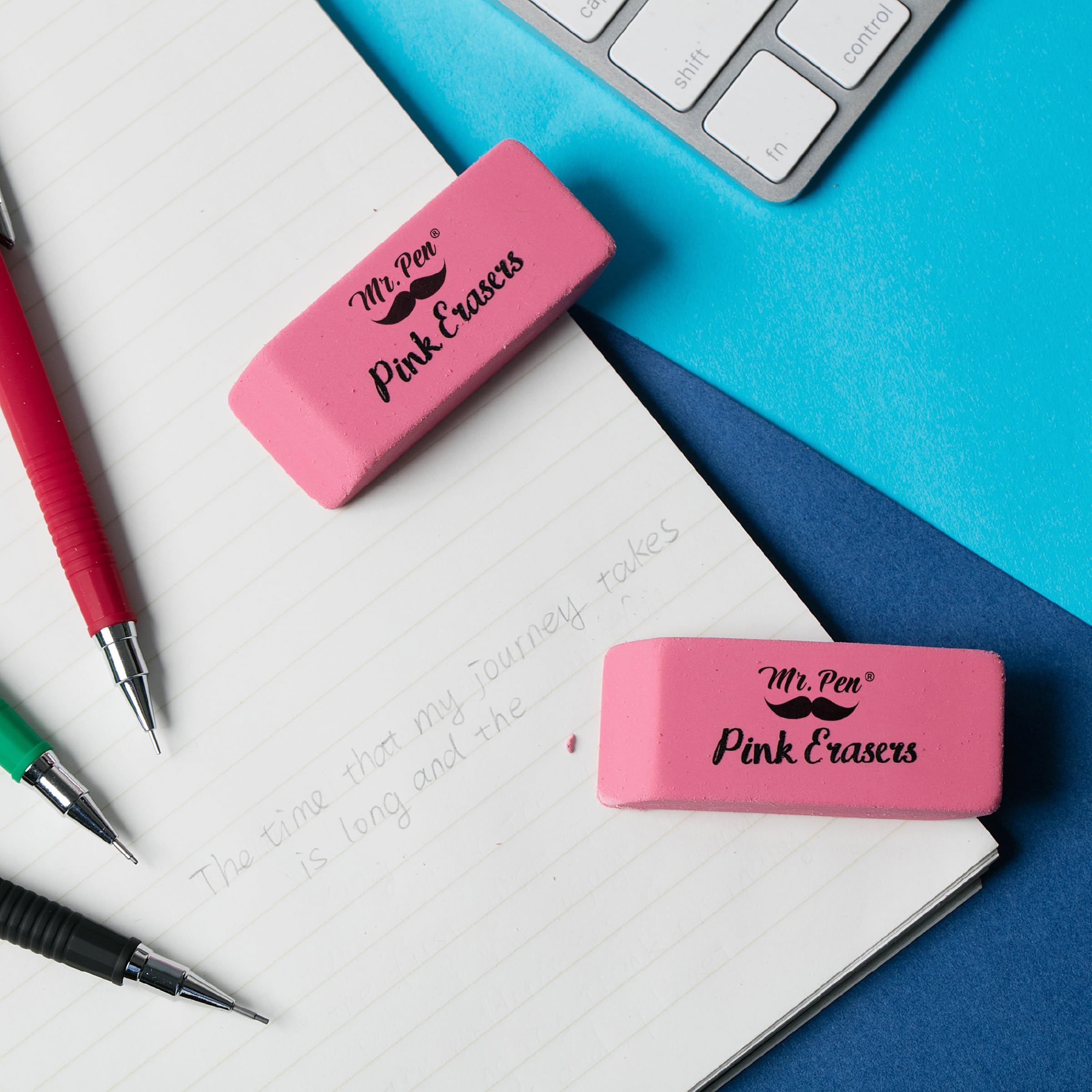 Mr. Pen Pink Pencil Erasers - Large Size (12 Pack) - Premium Quality Erasers for School, Office & Art Projects - Perfect for Students, Teachers & Professionals
