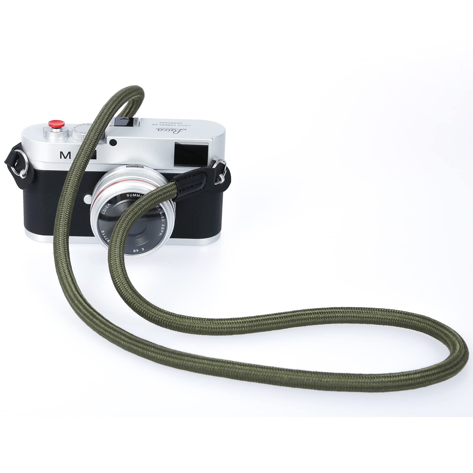 Durable Climbing Rope Camera Shoulder Strap for DSLR & Mirrorless Cameras - Adjustable Neck Strap with Lens Cap Keeper (Green) - Perfect for Travel, Hiking & Outdoor Photography