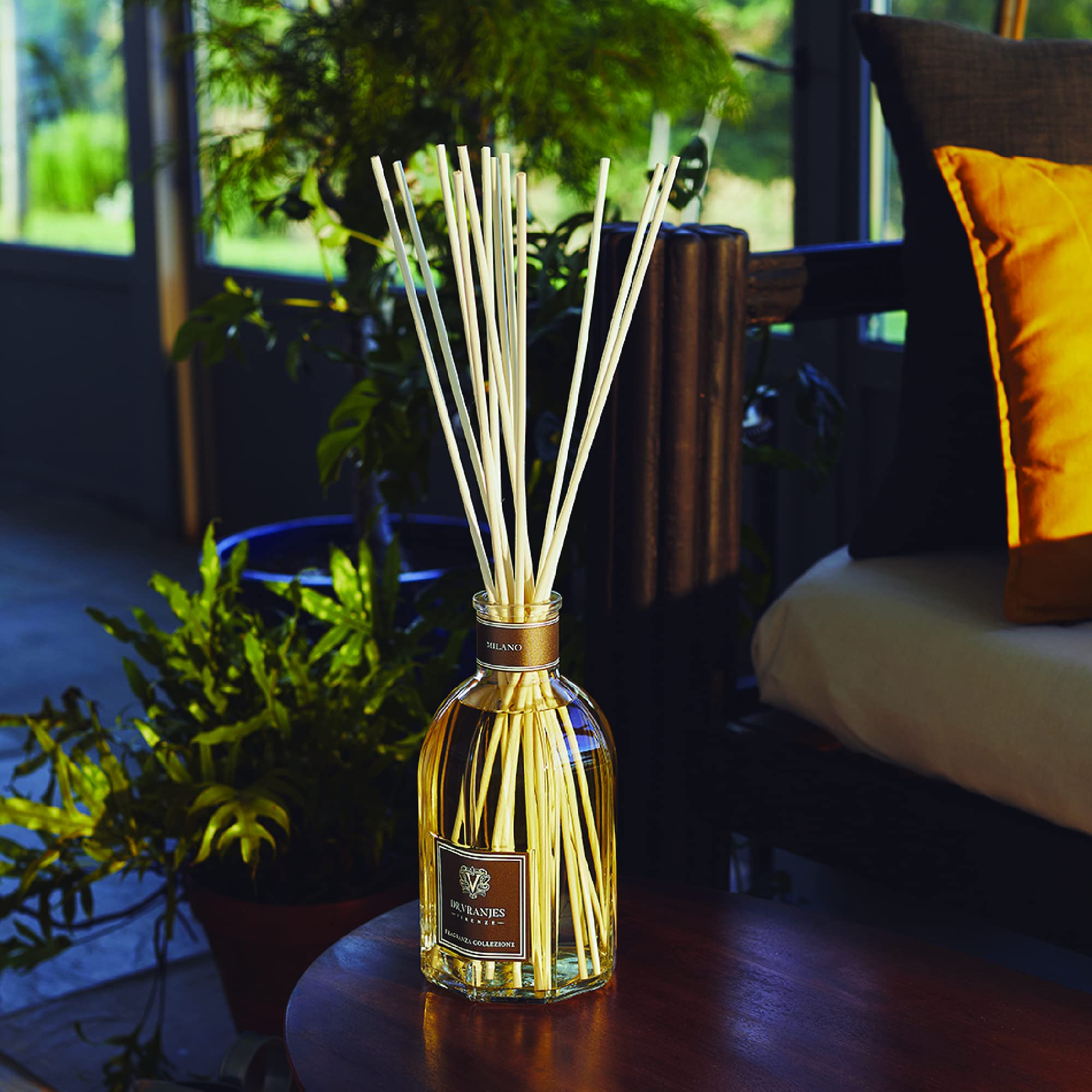 Dr. Vranjes Milano 500ml Luxury Reed Diffuser with 3 White Rattan Sticks - Italian Made Home Fragrance with Patchouli, Pepper & Sandalwood Scent - Perfect for Living Room, Bedroom & Office Decor