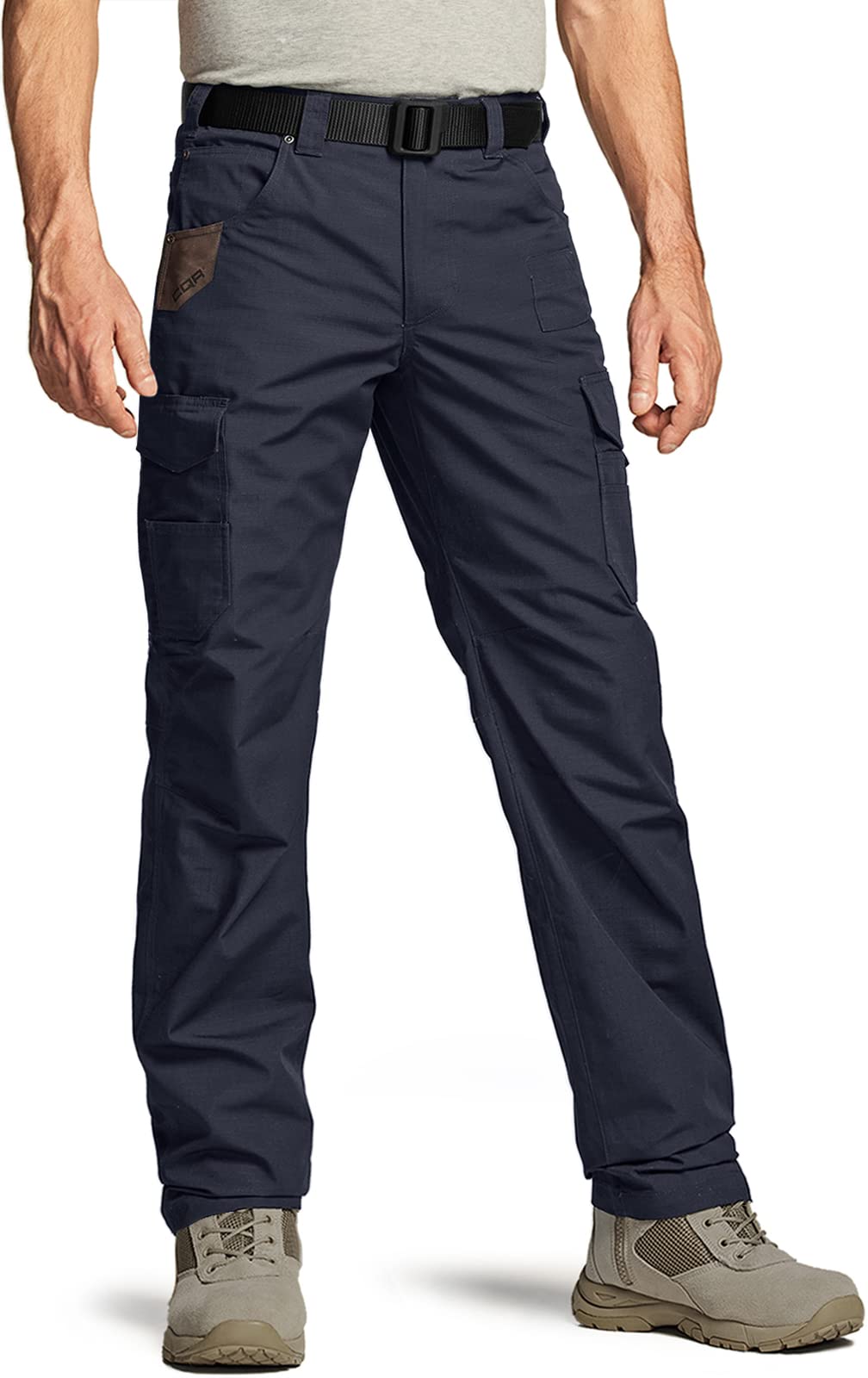 CQR Men's Ripstop Tactical Work Pants - Water Resistant Outdoor Utility Cargo Pants for Hiking, Camping & EDC | Durable Straight Fit Operator Pants