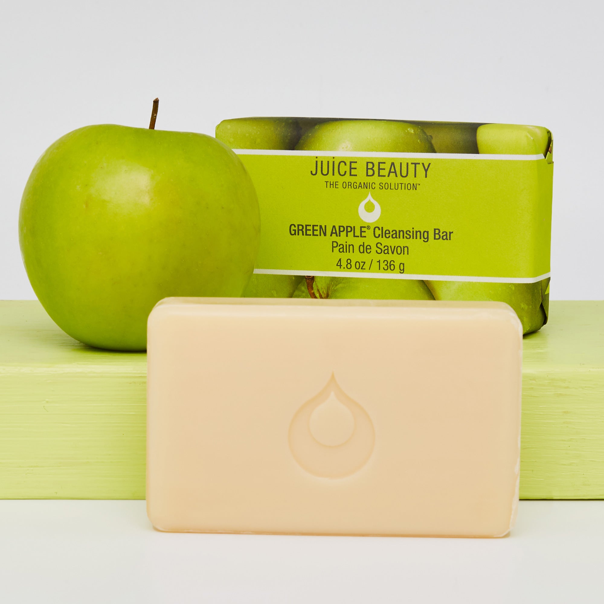 Organic Green Apple Cleansing Bar for Face & Body - Natural Exfoliating Soap with Antioxidants - Perfect for Acne-Prone & Sensitive Skin - Morning & Night Skincare Routine