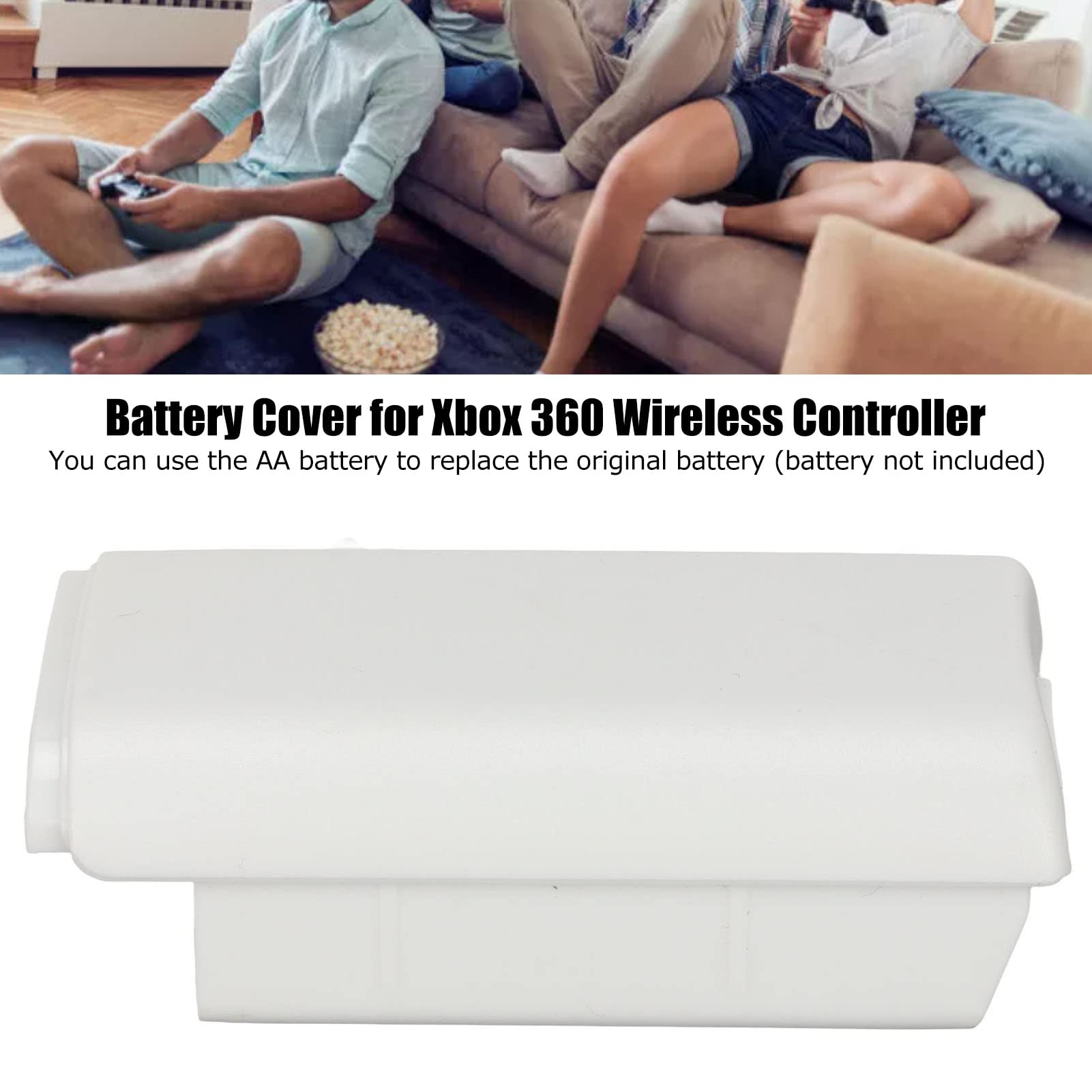 Durable White Controller Battery Cover - Replacement Shell for Gaming