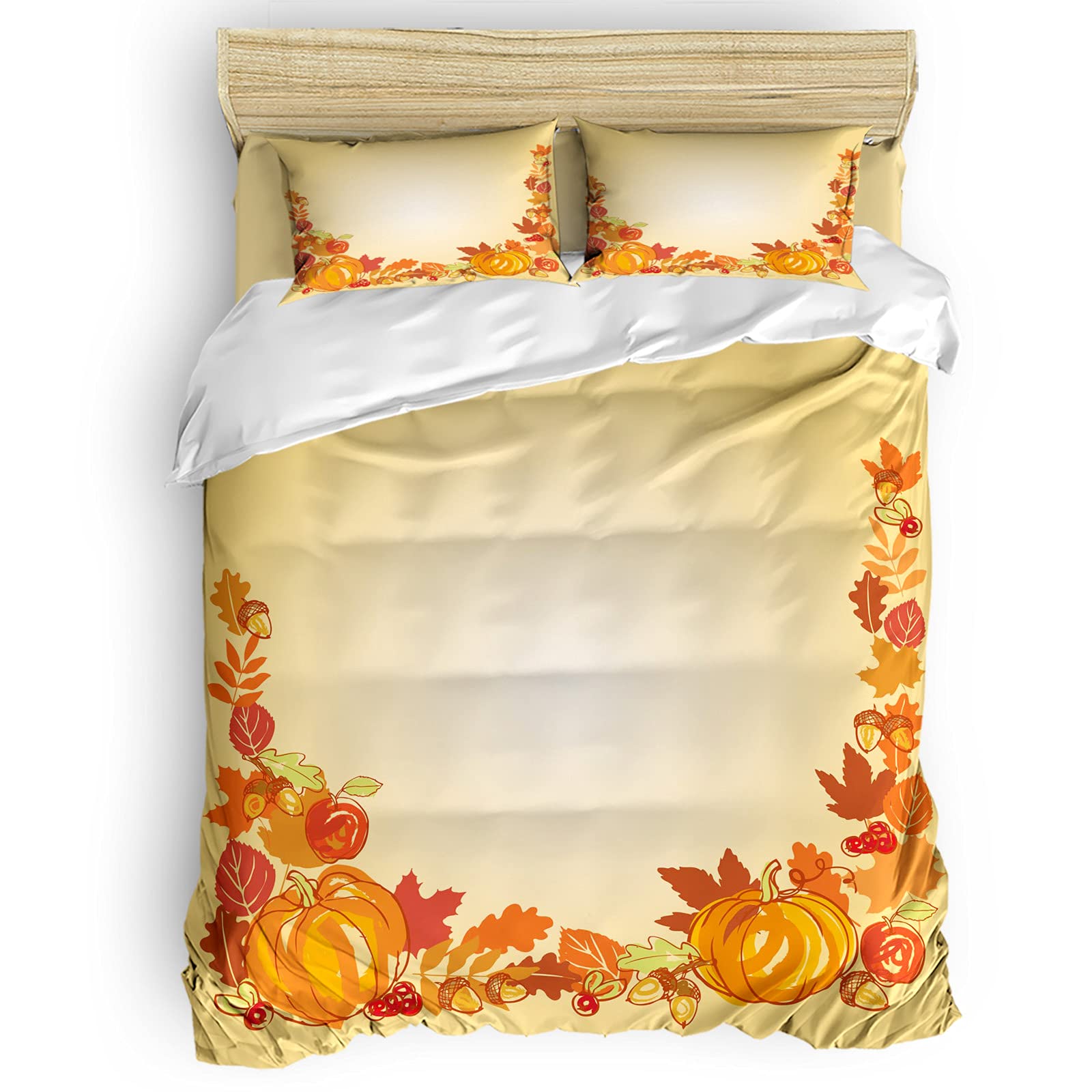 SODIKA 4-Piece Cotton Duvet Cover Set - Ultra Soft, Easy Care Bedding for Twin, Queen & King Size Beds | Includes 2 Pillow Shams (90x92 Inches) | Perfect for Halloween Decor & Cozy Bedroom Makeover