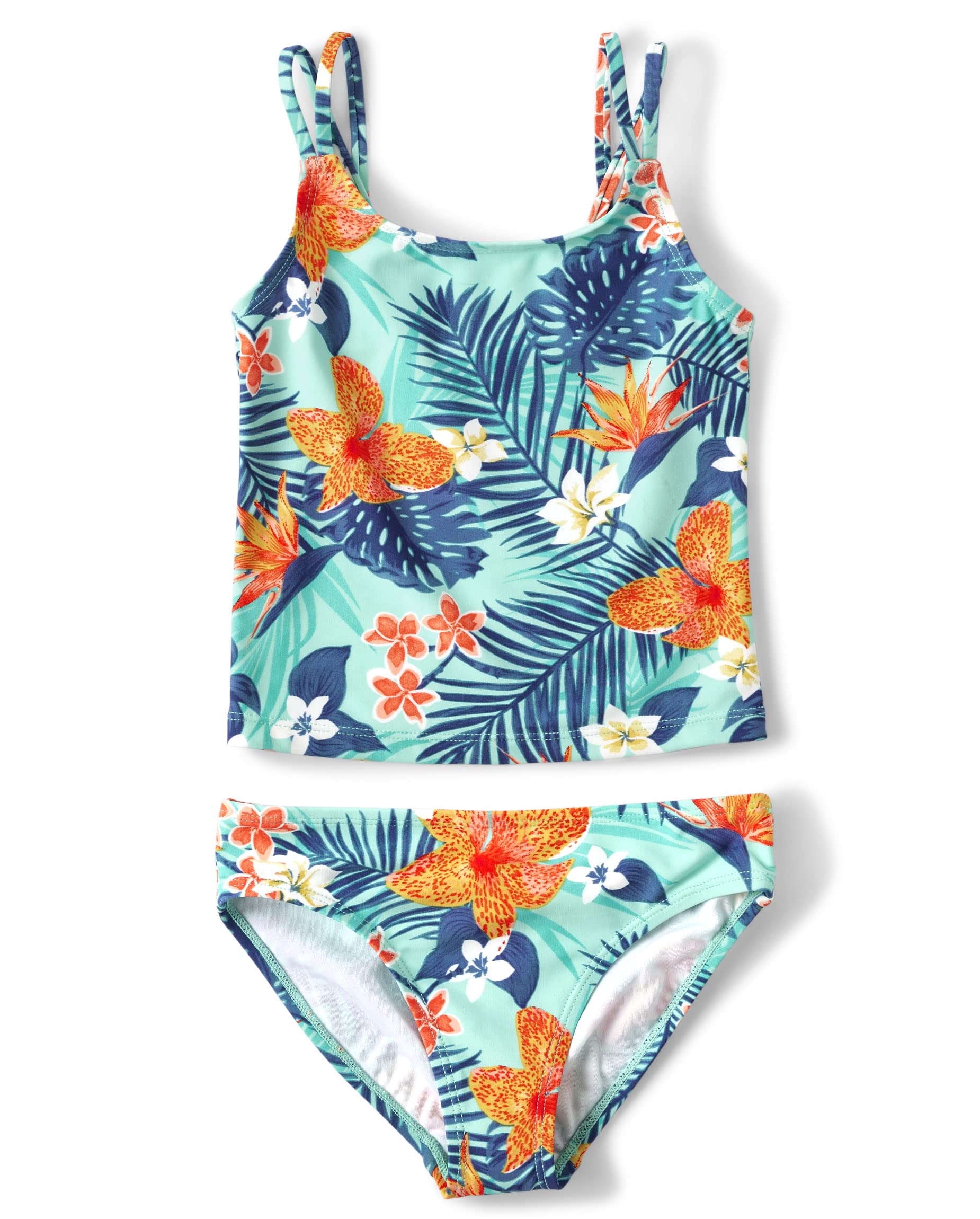 The Children's Place Girls' 2-Piece Tankini Swimsuit - Cute & Comfortable Swimwear for Toddlers & Kids - Perfect for Pool, Beach & Summer Water Activities