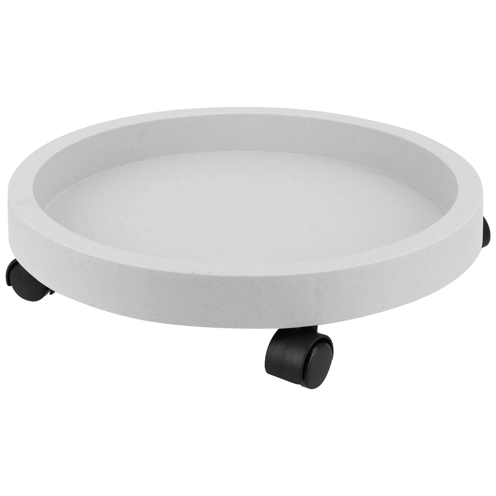 2 Pack 12 Inch Plant Pot Tray with Wheels - 30cm Light Grey Rolling Caddy for Indoor Outdoor Planters | Mobile Plant Base for Easy Moving | Perfect for Home Garden, Patio, and Balcony Decor